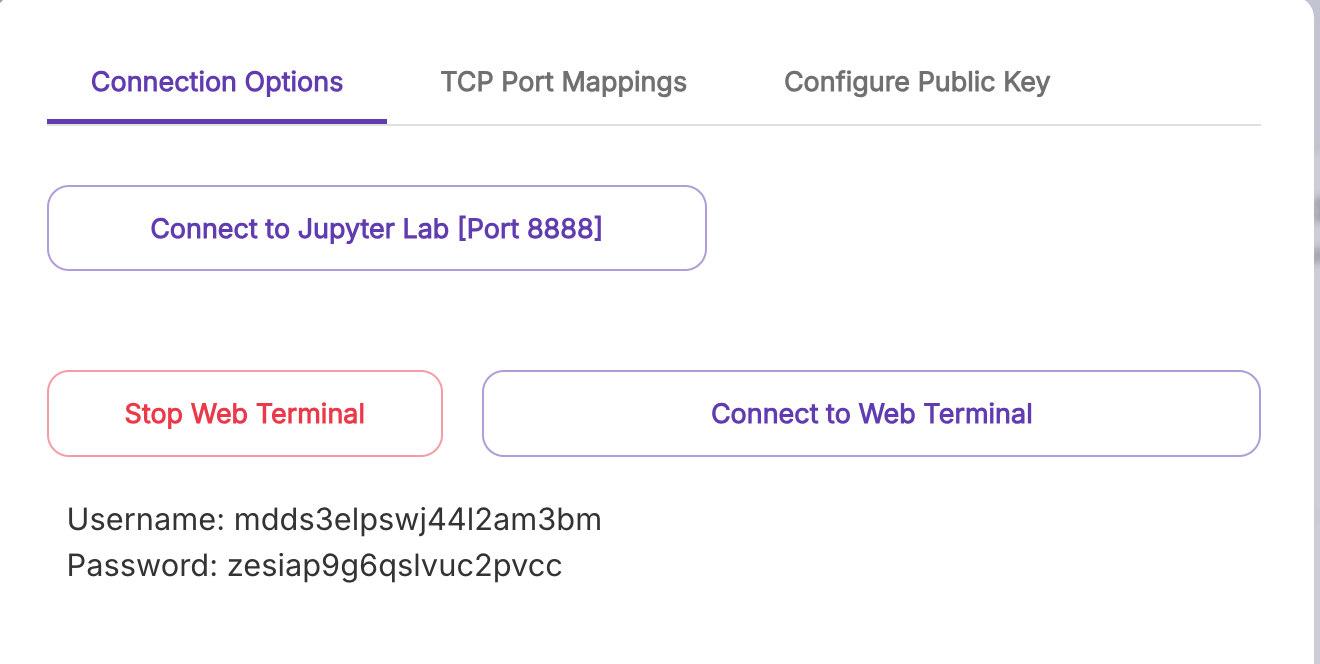 Username and password